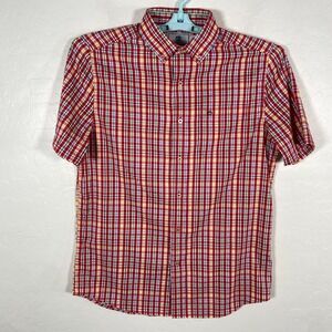 Southern Tide Shirt Mens Small Red‎ Button Down Intercoastal Short Sleeve Plaid